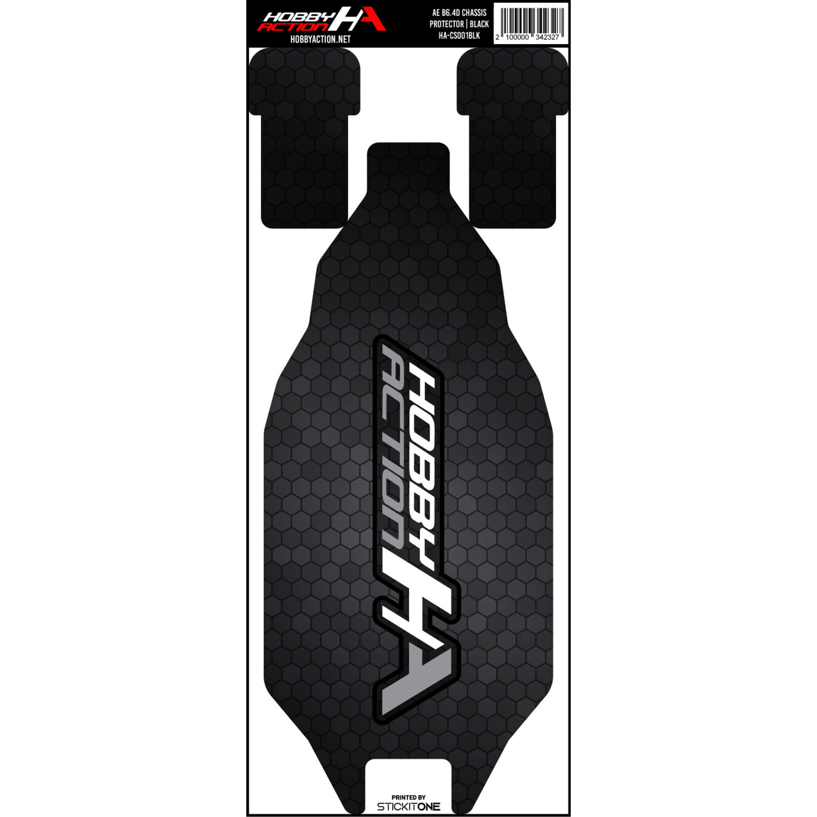 StickIt1 HA-CS001BLK Hobby Action Chassis Protector- AE B6.4- Black