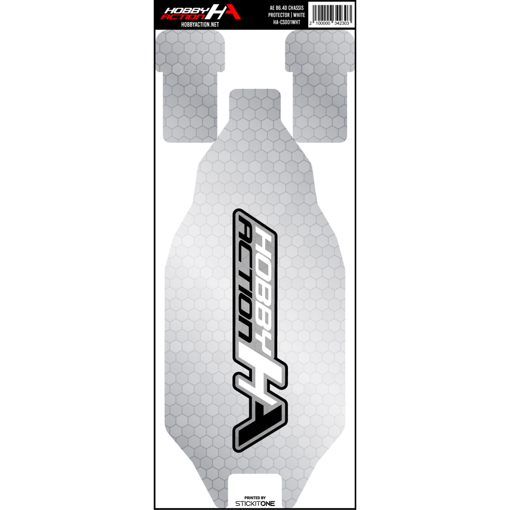 StickIt1 HA-CS001WHT Hobby Action Chassis Protector- AE B6.4- White