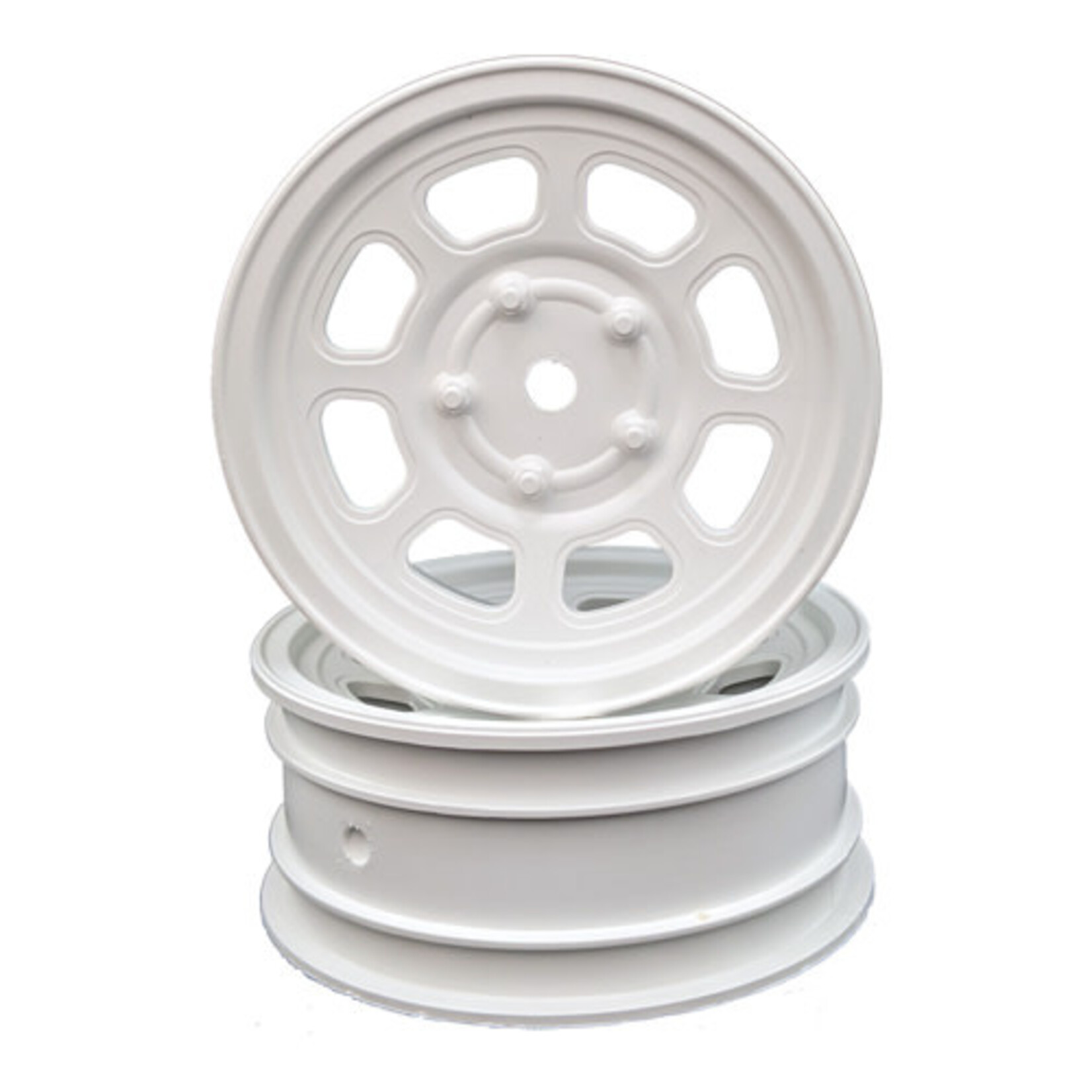 DE Racing DERDSBAFW DE Racing Speedway Buggy Wheels Associated Customworks 4, Front, White
