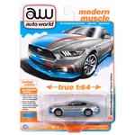 Auto World AWSP178A Auto World 2017 Ford Mustang GT Tribute Edition (Silver Body w/Petty Blue Sides & Upper Center Stripe.  Includes Petty Garage Logos)