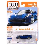 Auto World AWSP176B Auto World 2018 Chevy Corvette Grand Sport (Admiral Blue) 1:64 Diecast