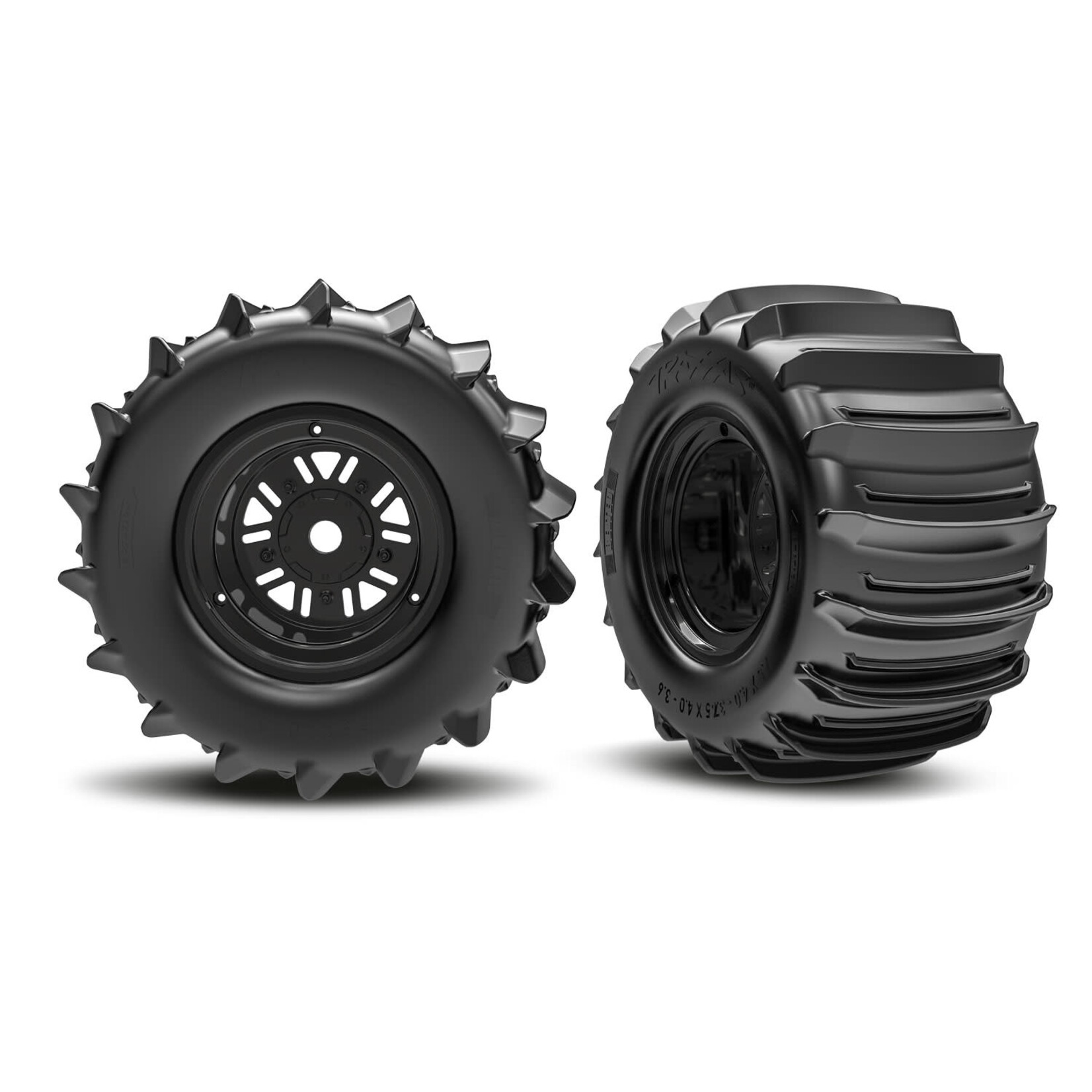 Traxxas TRA10973 Traxxas Funco 3.2" Black Rear Wheels & Paddle Tires (2)