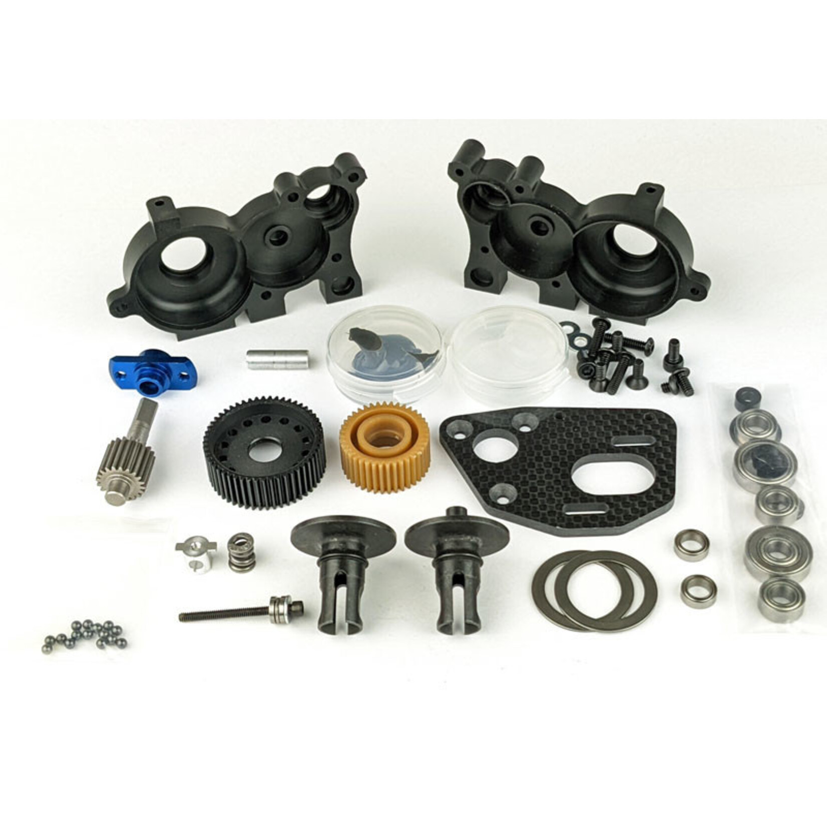 Custom Works RC Products CW4493 Custom Works V2 Laydown Trans with Carbon Mount