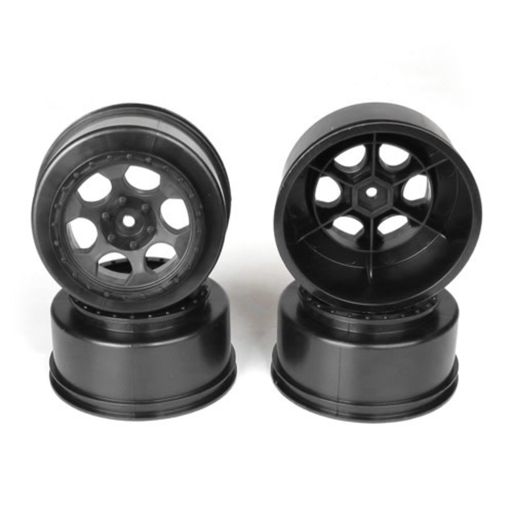 DE Racing DERTS4AWB DE Racing Trinidad SC Wheels, Associated SC5M-SC10-ProSC, Blk, +3mm, (4pcs) ##