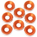 1UP 1UP820619ORG 1up Racing 7075 LowPro Countersunk Washers - M3 w/ Shine Chamfer Orange