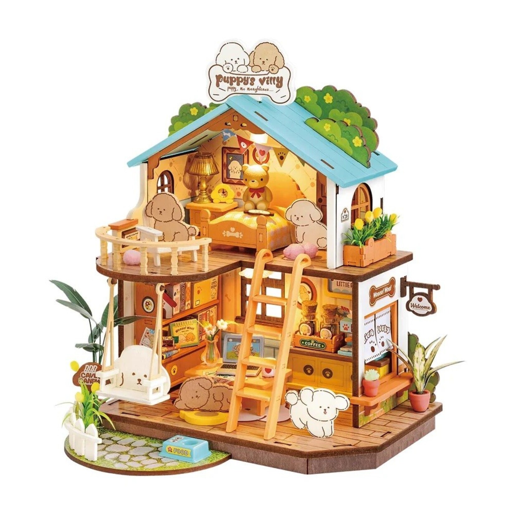 Robotime ROEDG169 Robotime Puppy's Cozy Villa DIY Miniature House