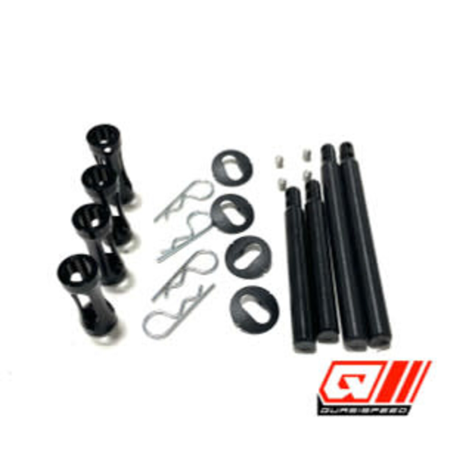Quasi Speed QS-4001-BL Team GFRP Quasi Speed Metric Clipped Body Post Kit (4)