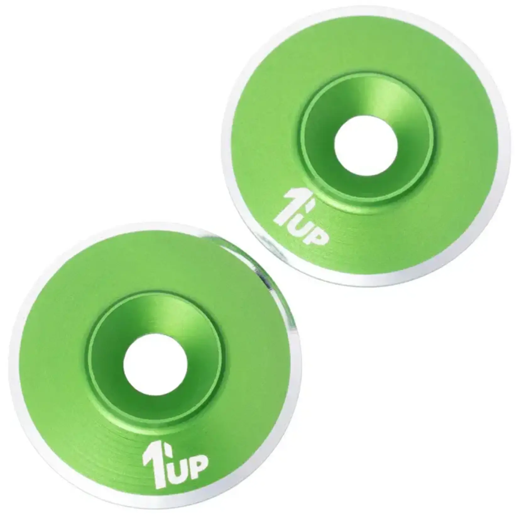 1UP 1UP820821 1Up Racing 7075 LowPro Wing Washers - M3 - 2pcs - Green Shine