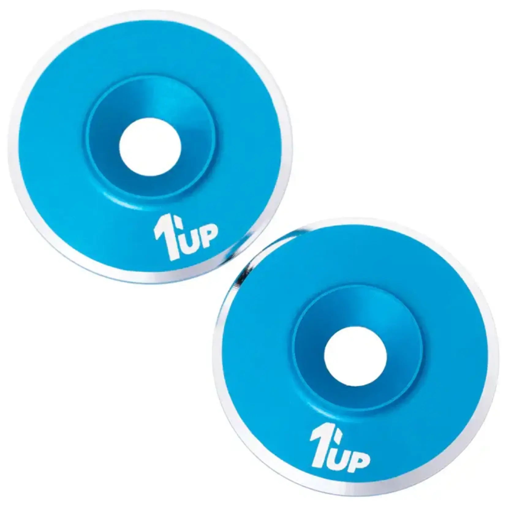 1UP 1UP820221 1Up Racing 7075 LowPro Wing Washers - M3 - 2pcs - Bright Blue Shine