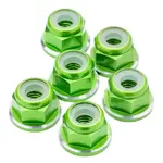 1UP 1UP80578 1Up Racing 7075 Aluminum M3 Flanged Locknuts - Green Shine - 6pcs