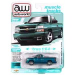 Auto World AWSP190A Auto World 2005 Chevy Silverado SS Custom (Single Cab) (Teal Turquoise Metallic) 1:64 Diecast