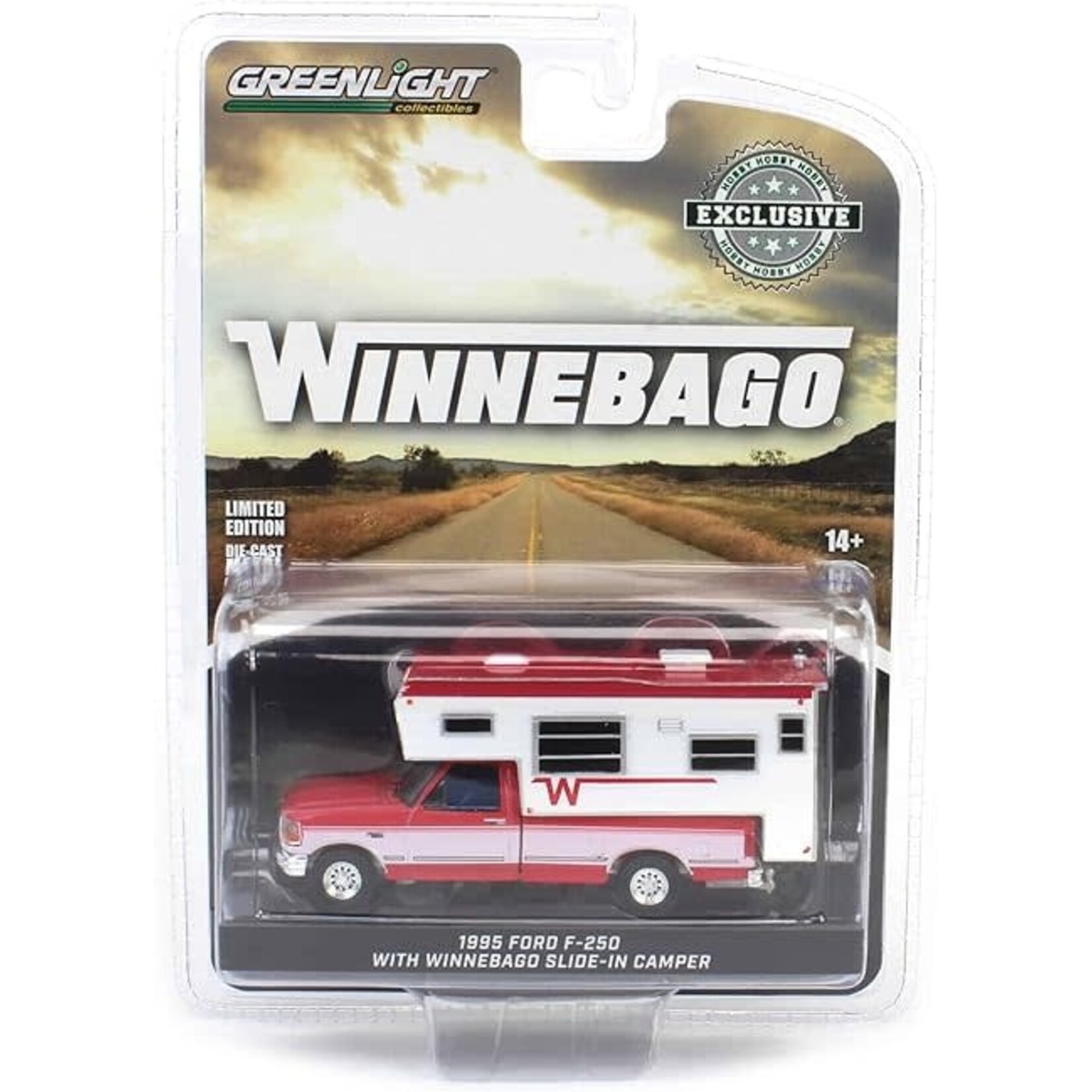 Greenlight GLT30449 Greenlight 1995 Ford F-250 with Winnebago Slide in Camper 1:64 Die Cast