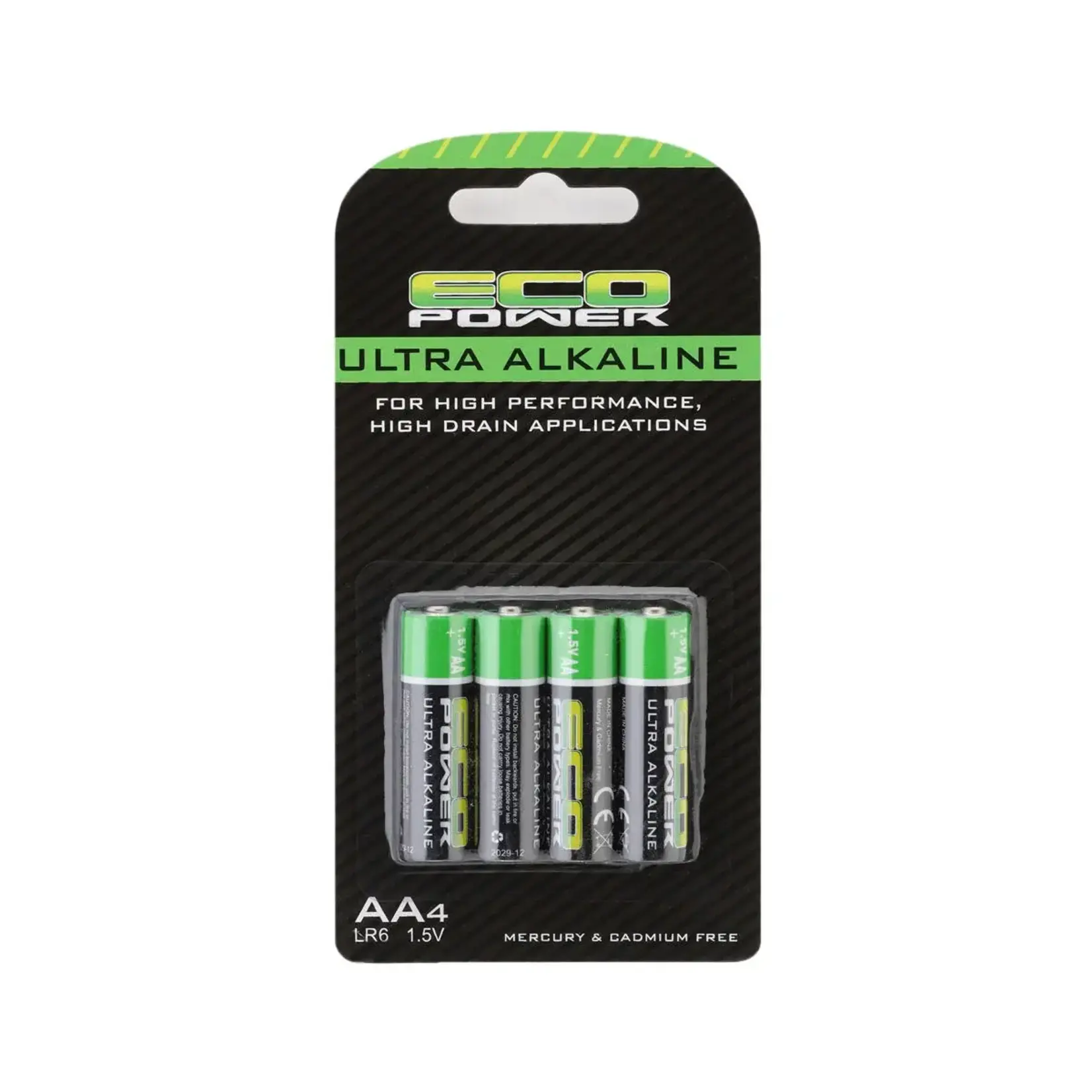 EcoPower ECP-5061 EcoPower Ultra Alkaline AA Batteries (4) (Mercury & Cadmium Free)