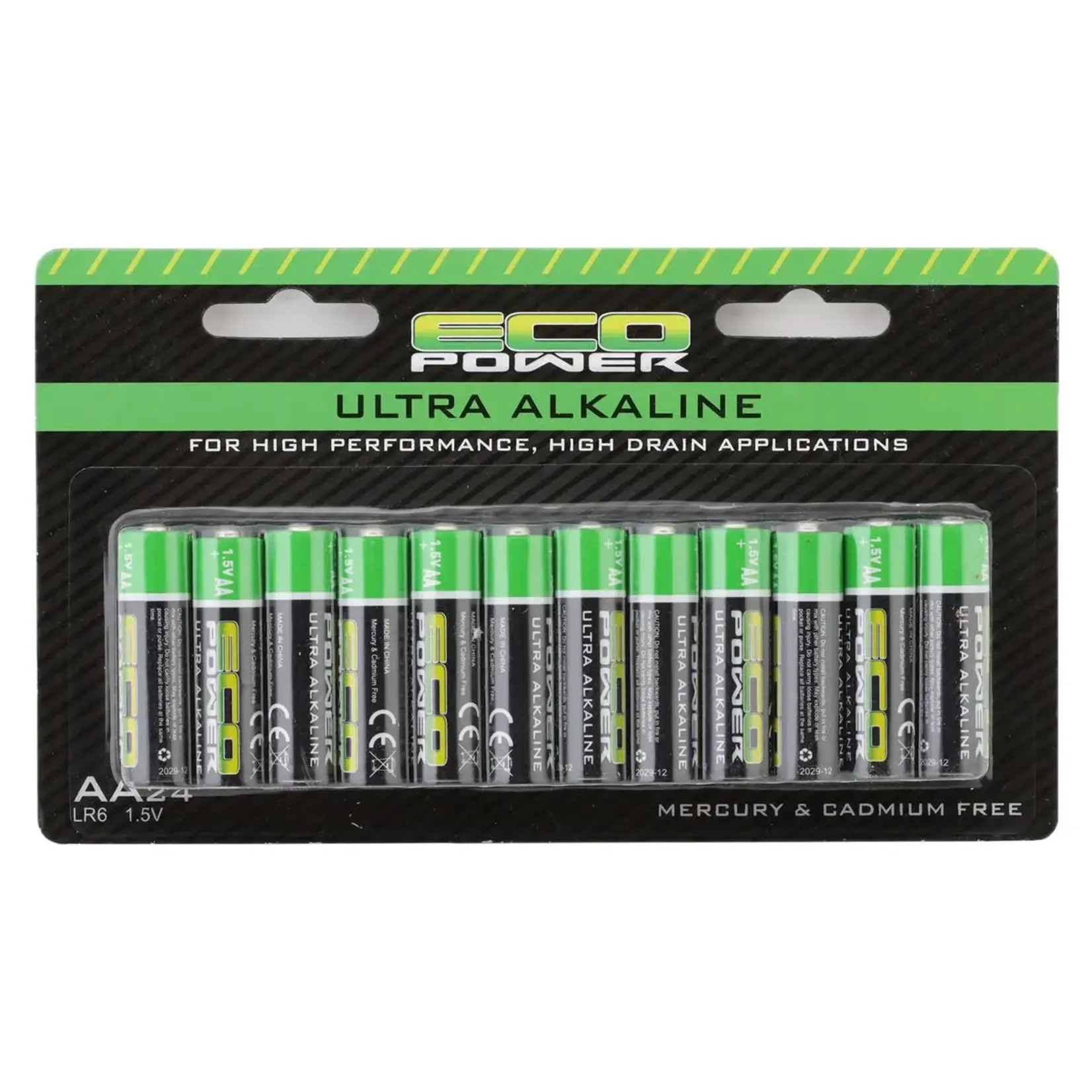 EcoPower ECP-5062 EcoPower Ultra Alkaline AA Batteries (24) (Mercury & Cadmium Free)