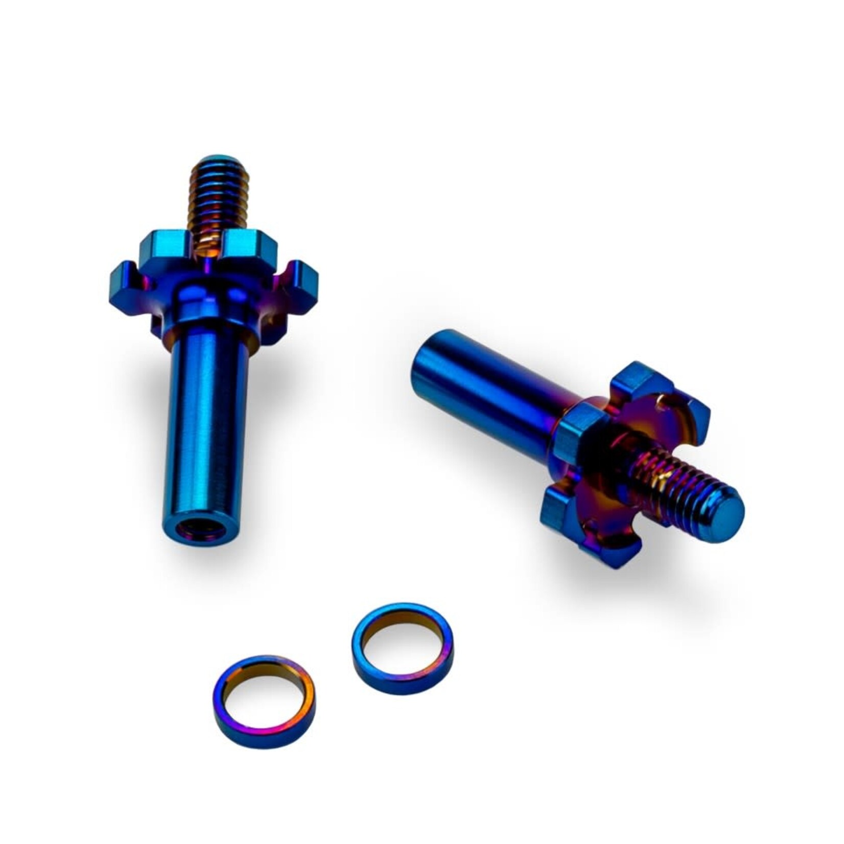 JConcepts JCO2827-1 JConcepts Adjustable RC10B7 | RC10B7D Titanium Front Axle Blue