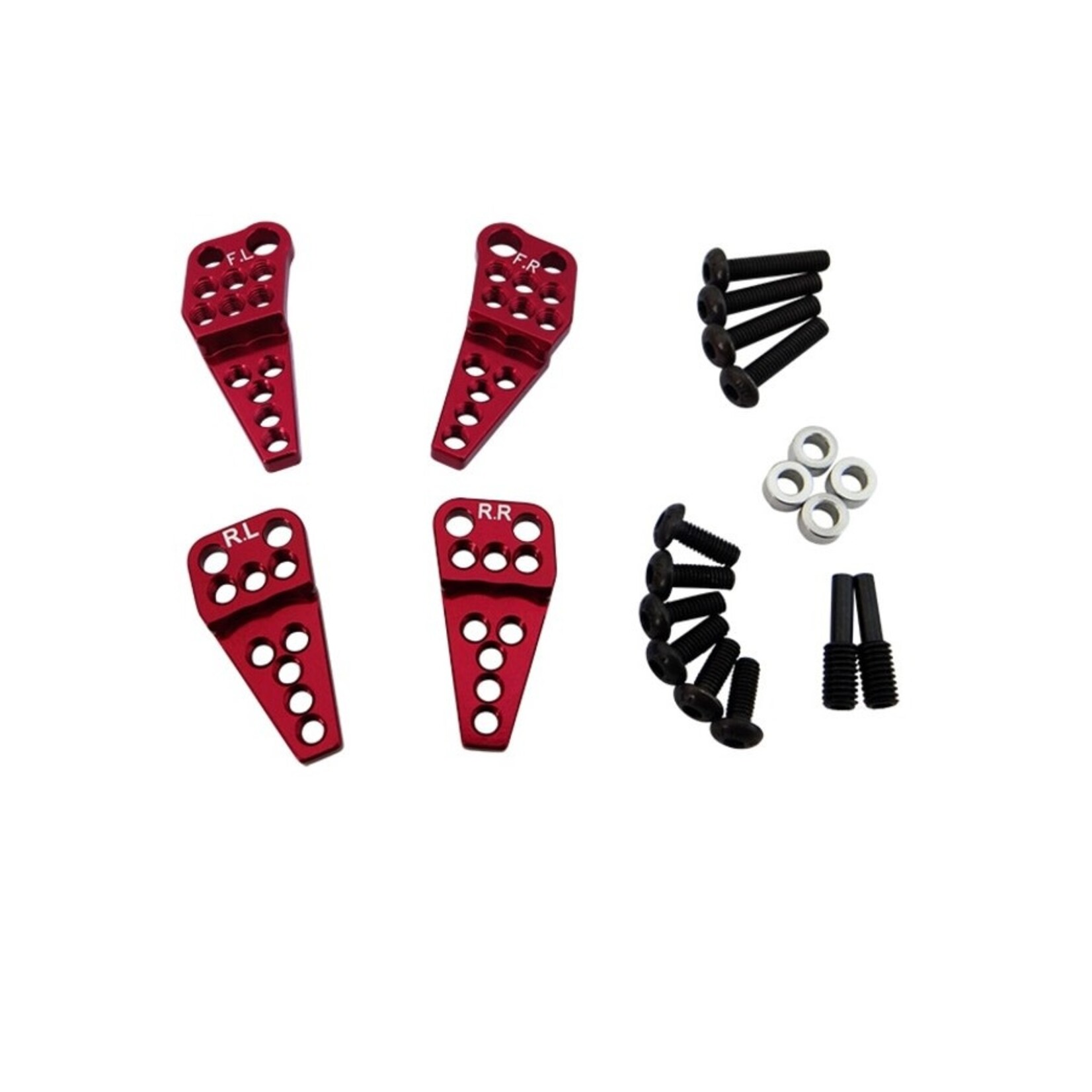 Hot Racing HRASCXT28M02 Hot Racing Axial SCX10 II Adjustable Offset Multi Shock Mount (Red)