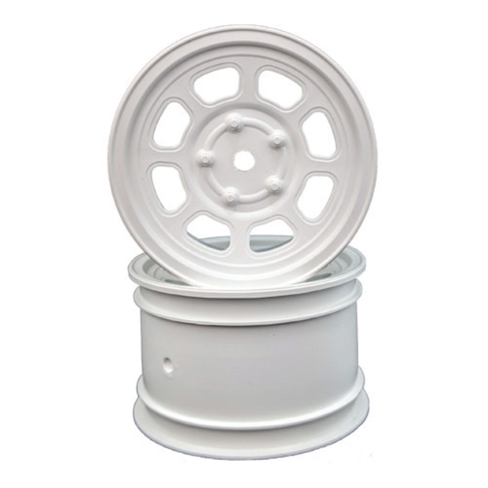 DE Racing DERDSBARW DE Racing Speedway Buggy Wheels, Associated B6/TLR 22Customworks 4, Rear, White, 4pcs