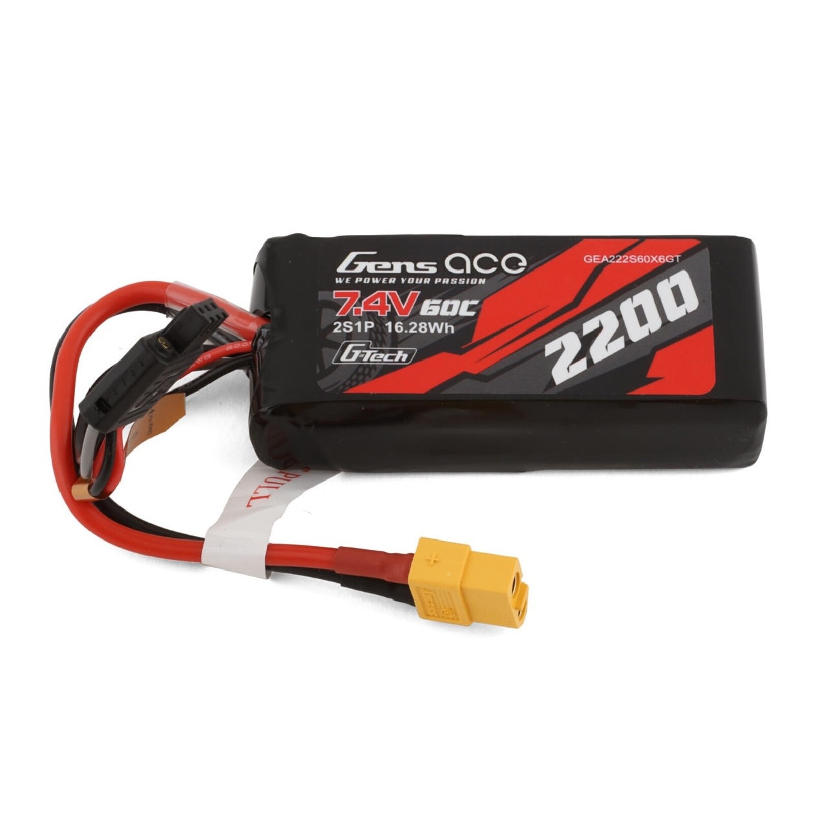 Gens Ace GEA222S60X6GT Gens Ace 2S G-Tech Smart LiPo Battery 60C (7.4V/2200mAh) w/XT-60 Connector
