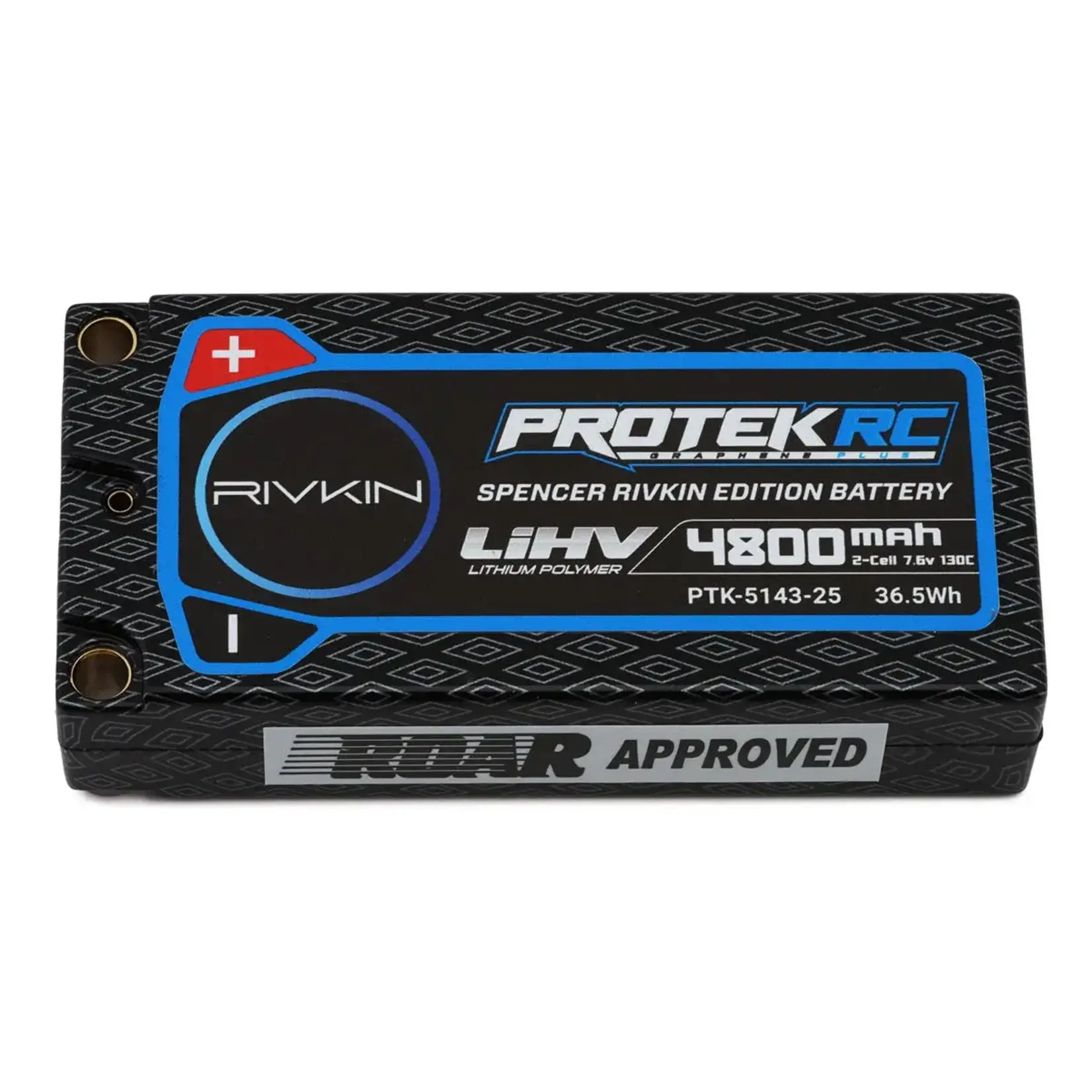 ProTek RC PTK-5143-25 ProTek RC Spencer Rivkin 2S 130C Low IR Si-Graphene + HV ULCG Shorty LiPo Battery (7.6V/4800mAh) w/5mm Connectors
