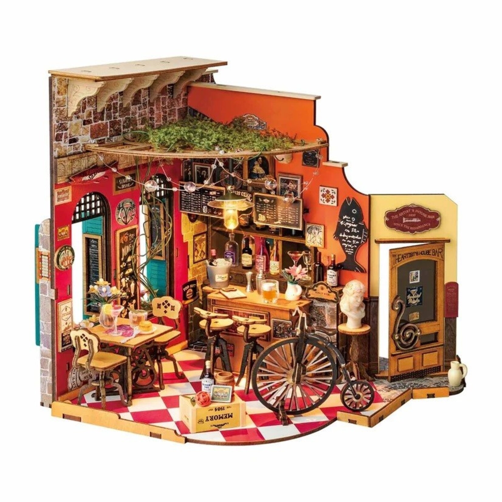 Robotime ROEDG173 Robotime Cheers Bar & Dining, DIY Miniature House