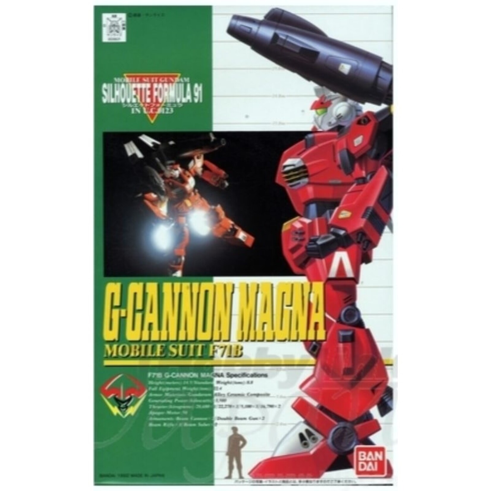 Bandai BAN1036631 Bandai 1/100 NG Sihouette Formula 91 F71B G-Cannon (No Grade)