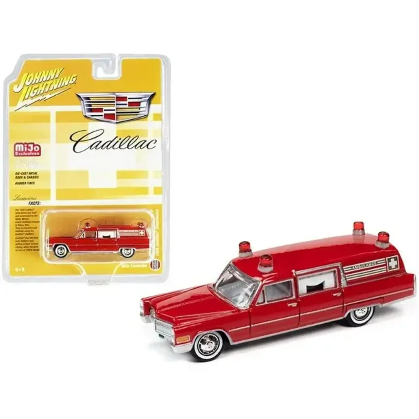 Johnny Lightning JLCP7351 Johnny Lightning MiJo Exclusive 1966 Cadillac Ambulance Red