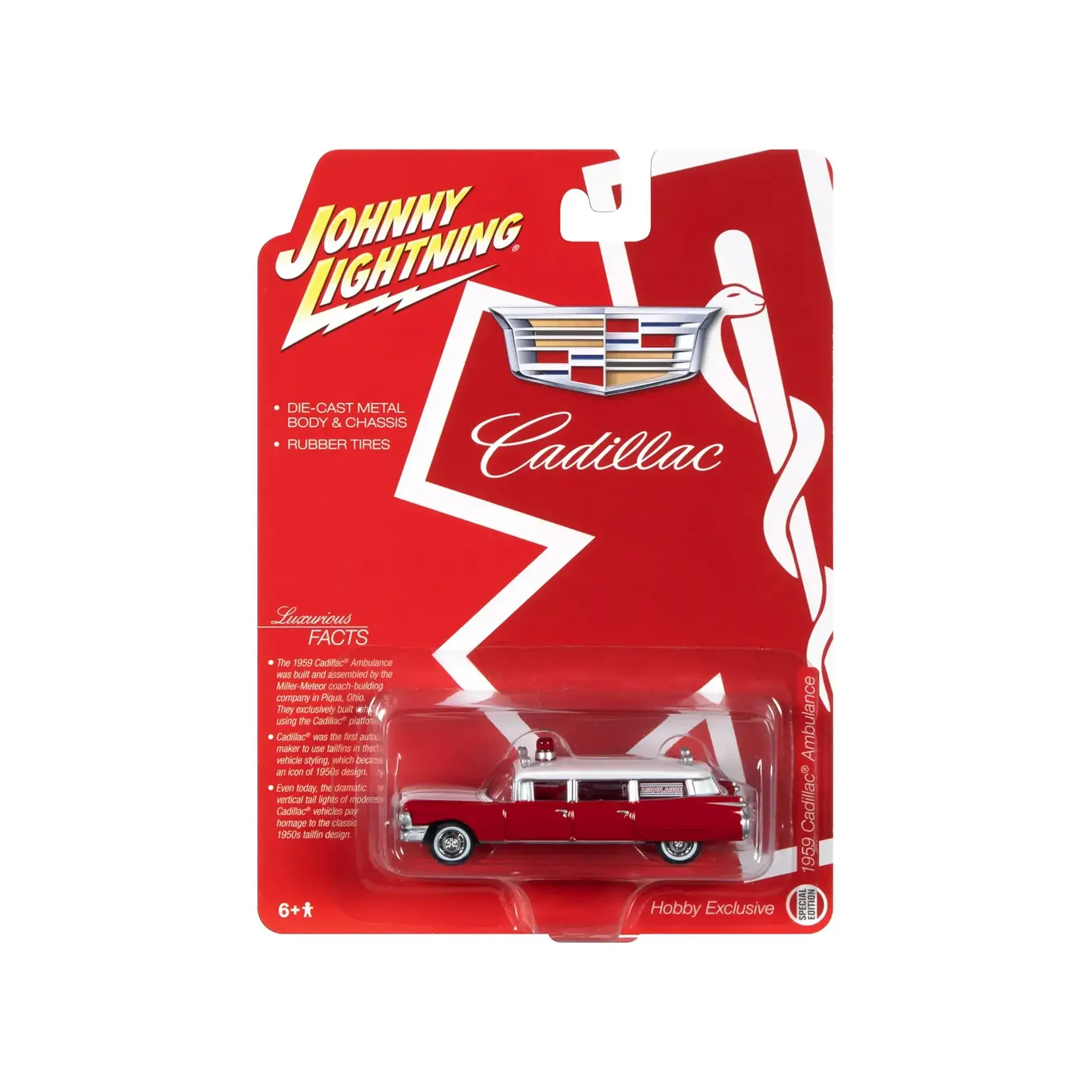 Johnny Lightning JLSP098 Johnny Lightning 1959 Cadillac Ambulance Red/White
