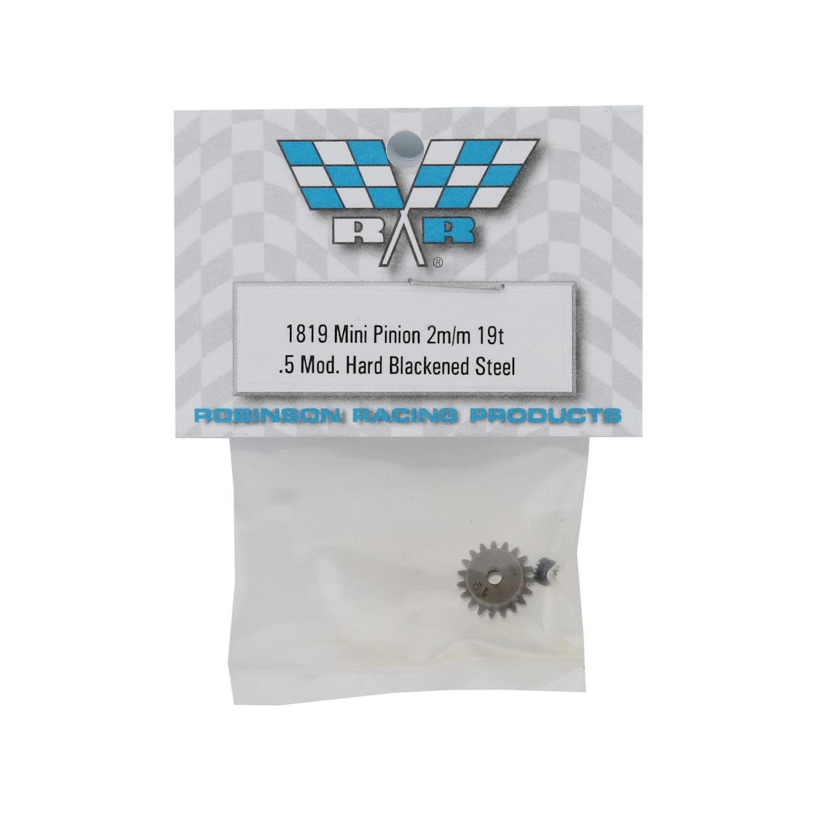 Robinson Racing RRP1819 Robinson Racing Hard Blackened Steel Mini Pinion 2mm, .5 Mod 19T