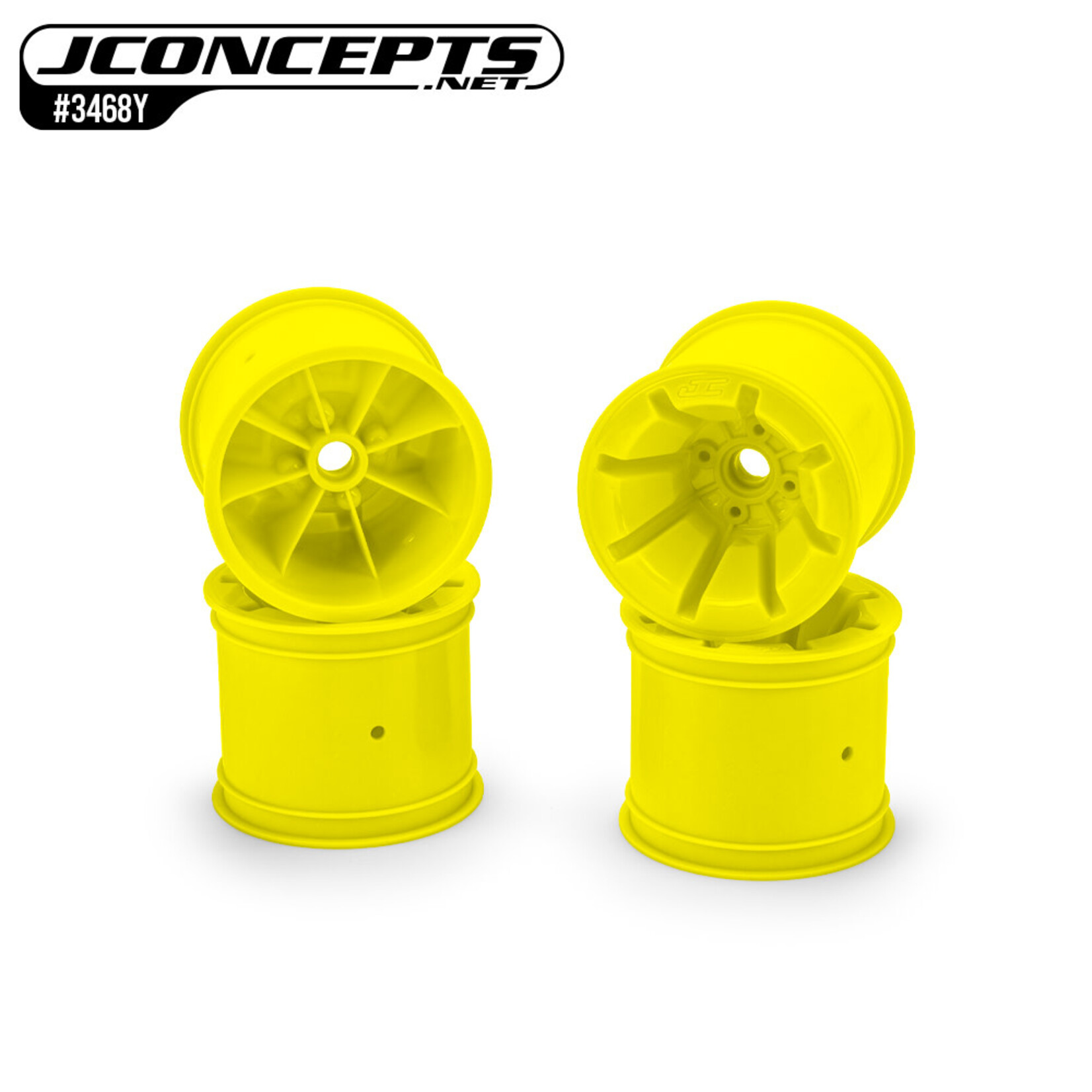 JConcepts JCO3468Y JConcepts Pioneer - RC10T 2.2" wide front wheel, yellow - 4pc