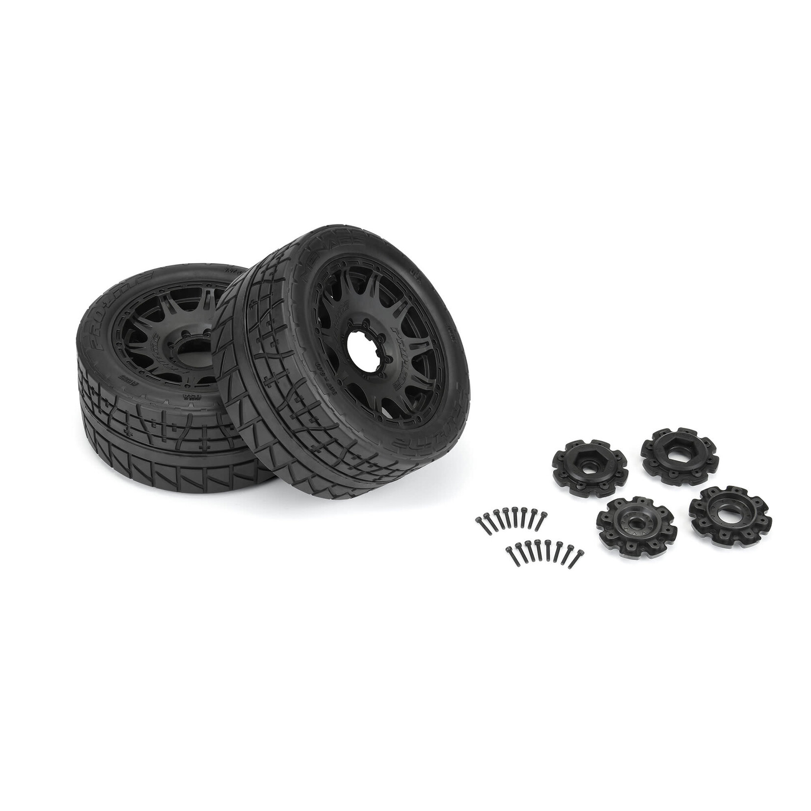 Pro-line Racing PRO1020511 Pro-Line 1/6 Menace HP Belted Pre-Mounted 8S Monster Truck Tire (Black)(2) w/8x48mm Hex (Soft)
