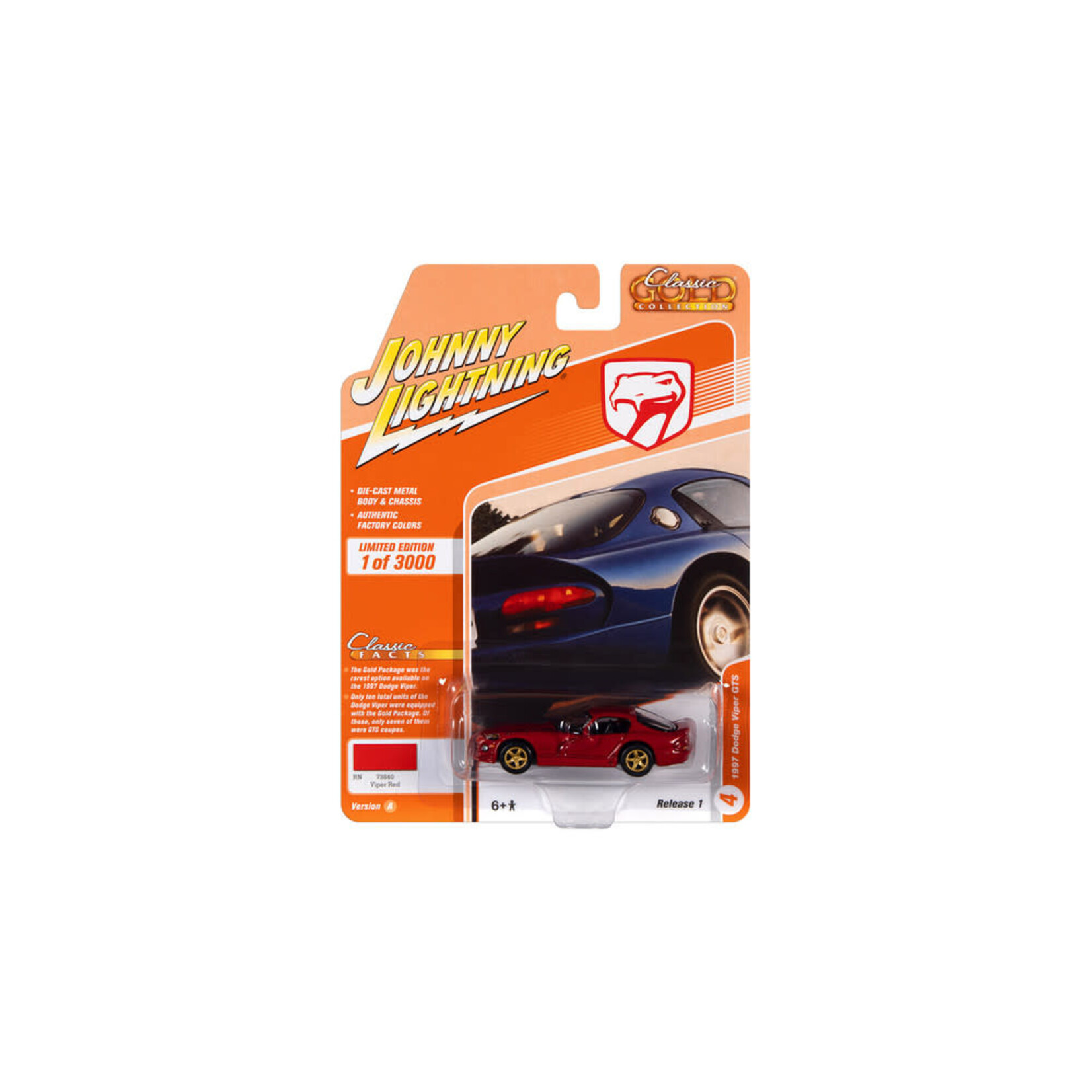 Johnny Lightning JLCG024 Johnny Lightning 1997 Dodge Viper (Viper Red)