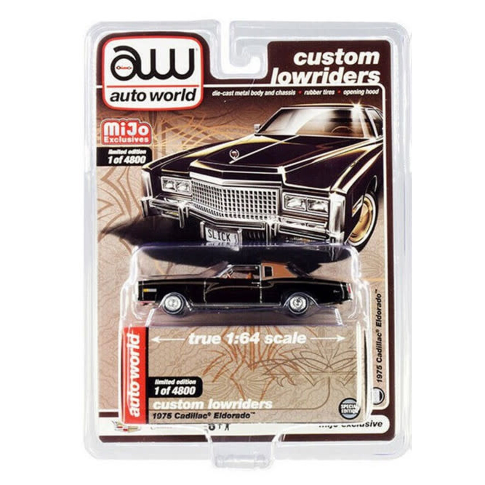 Auto World CP7719  Auto World 1975 Cadillac Eldorado Black MIJO Exclusives