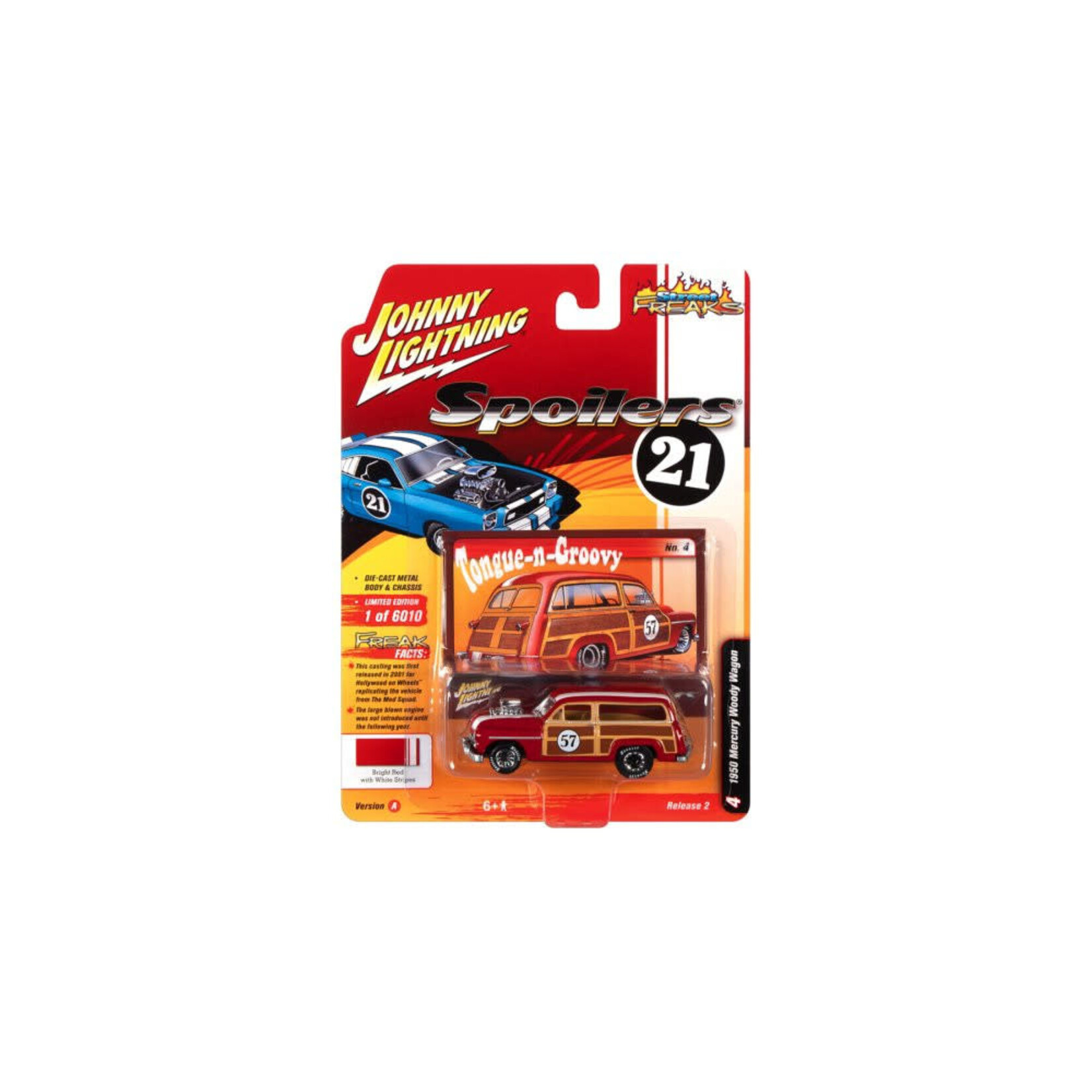 Johnny Lightning JLSF020A-4 Johnny Lightning 1950 Mercury Woody Wagon (Gloss Red)