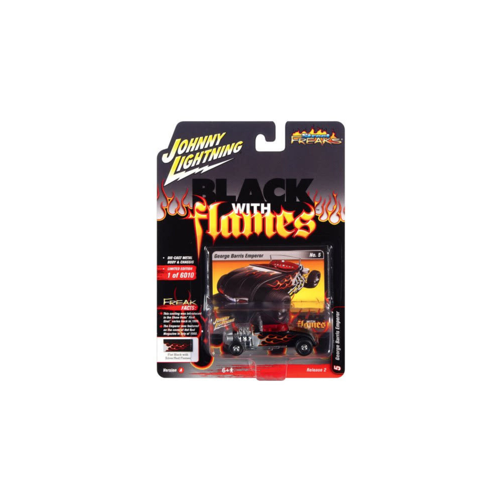 Johnny Lightning JLSF020A-5 Johnny Lightning George Barris Emperor, Flat Black with Silver and Red Flames