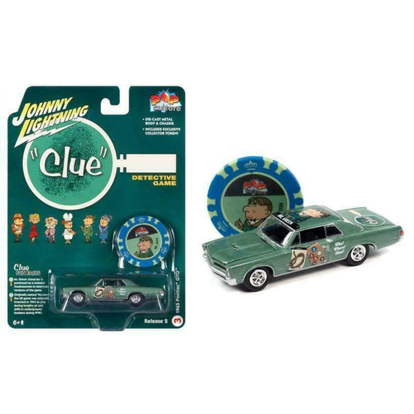 Johnny Lightning JLPC004-3 Johnny Lightning 1965 Pontiac GTO Clue Mr. Green  Pop Culture