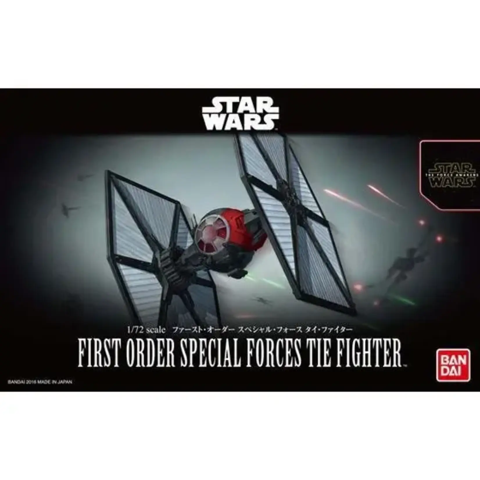 Bandai BAN2378862 Bandai 1/72 First Order Special Forces TIE Fighter "Star Wars"