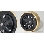 SSD SSD00458 SSD 1.0" Aluminum / Brass D Hole Beadlock Wheels (Black) (2) SCX24