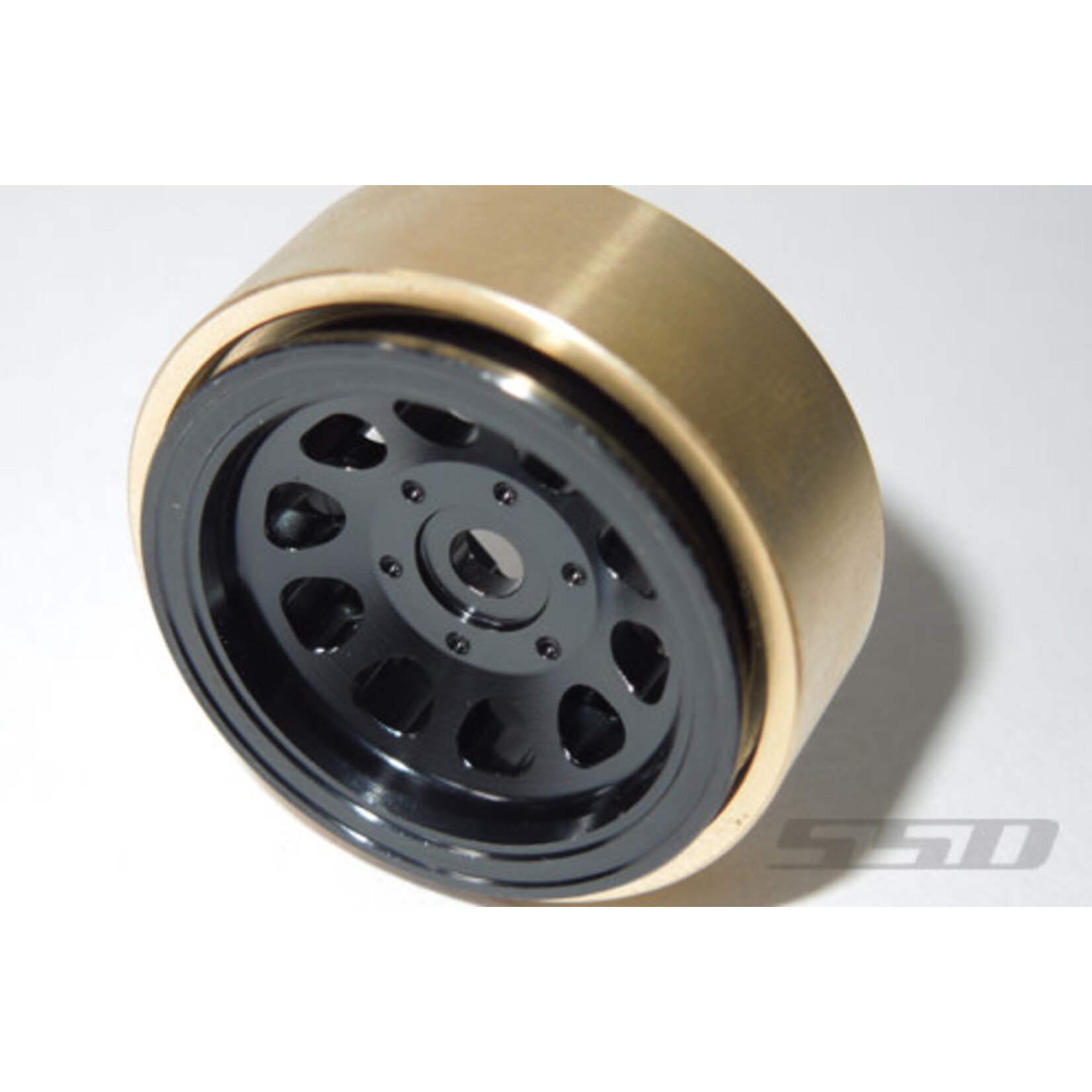 SSD SSD00458 SSD 1.0" Aluminum / Brass D Hole Beadlock Wheels (Black) (2) SCX24
