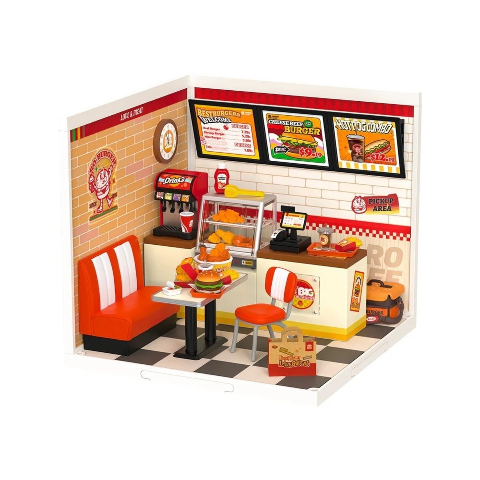 Robotime ROEDW010 Robotime Yum Yum Burgers DIY Plastic Miniature House