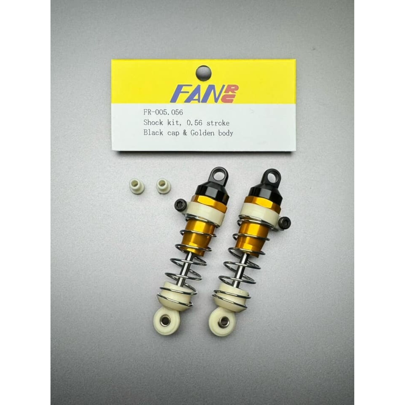 Fan RC FR-005.056 FanRC Shock Kit, 0.56 Stroke, Golden Body & Black Cap Fits RC10