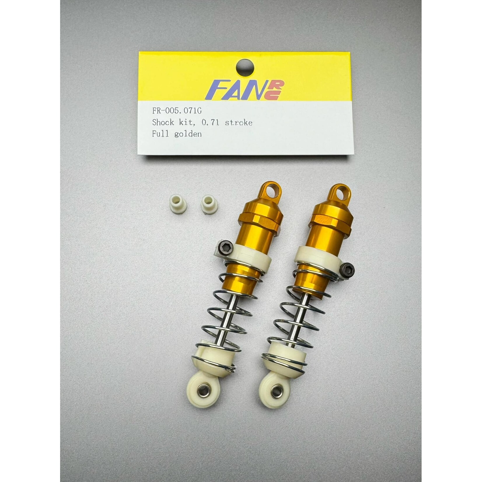 Fan RC FR-005.071G FanRC Shock Kit, 0.71 Stroke, Golden Body & Golden Cap Fits RC10