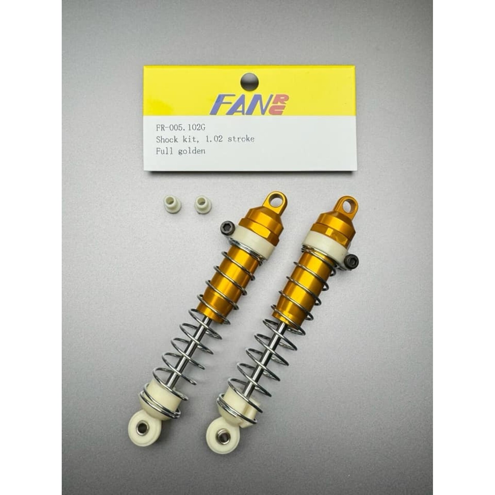 Fan RC FR-005.102G FanRC Shock Kit, 1.02 Stroke, Golden Body & Golden Cap Fits RC10