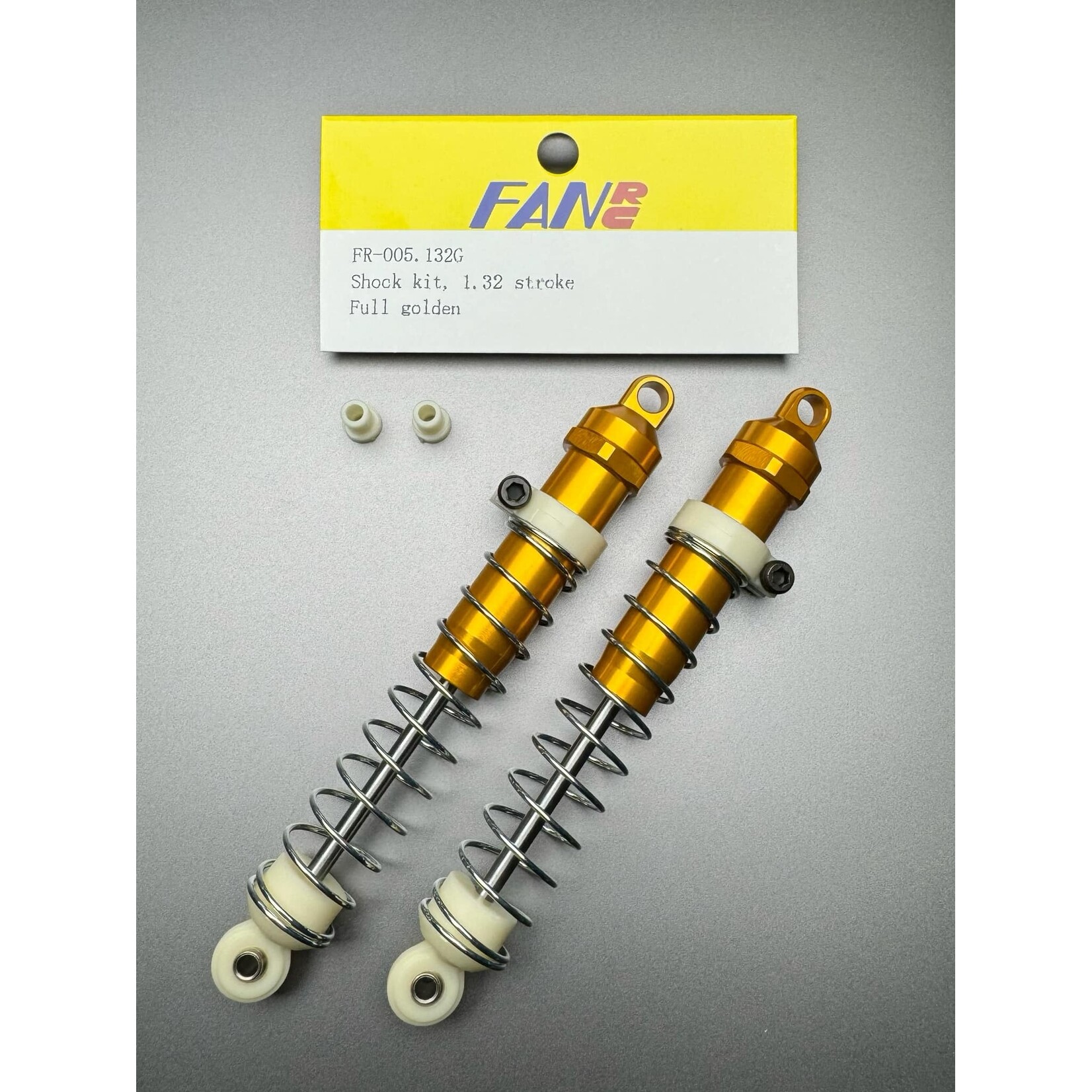 Fan RC FR-005.132G FanRC Shock Kit, 1.32 Stroke,  Golden Body & Golden Cap Fits RC10