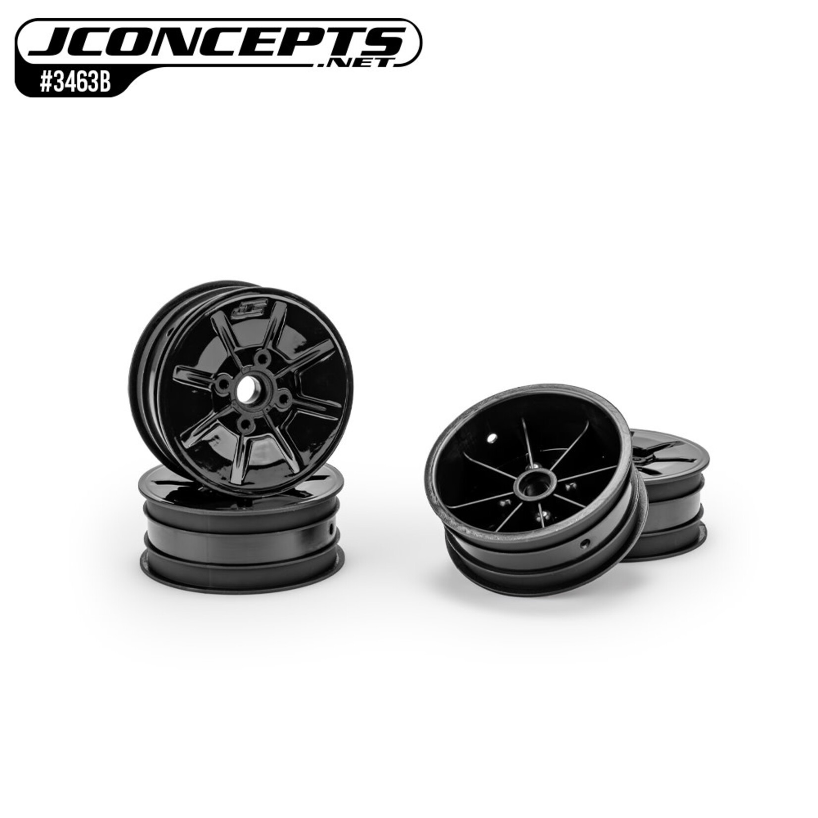 JConcepts JCO3463B JConcepts Pioneer - RC10 2.2" front wheel, non-flanged bearing, stealth black - 4pc