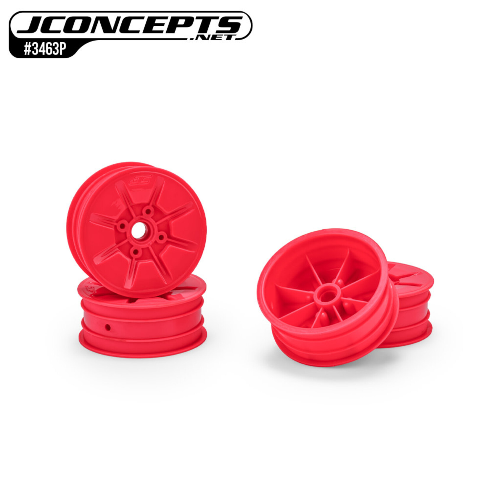 JConcepts JCO3463P JConcepts Pioneer - RC10 2.2" front wheel, non-flanged bearing, retro pink - 4pc