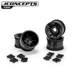 JConcepts JCO3464B JConcepts Pioneer - RC10 2.2" rear wheel w/ 1/4" & 3/16" axle adaptor, stealth black - 4pc