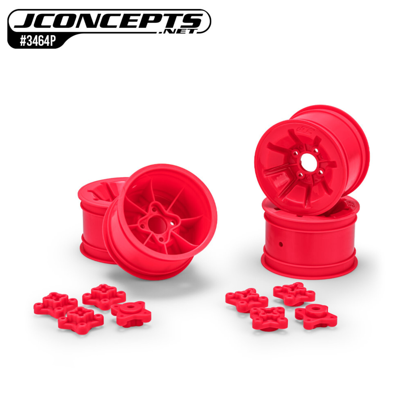 JConcepts JCO3464P JConcepts Pioneer - RC10 2.2" rear wheel w/ 1/4" & 3/16" axle adaptor, retro pink - 4pc