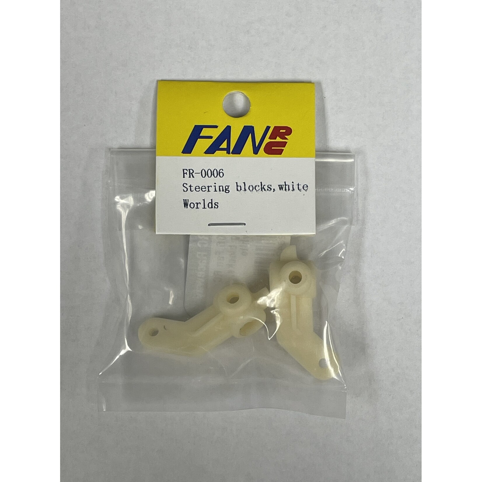 Fan RC FR-0006 FanRC Steering Blocks, Worlds Style, White Fits RC10