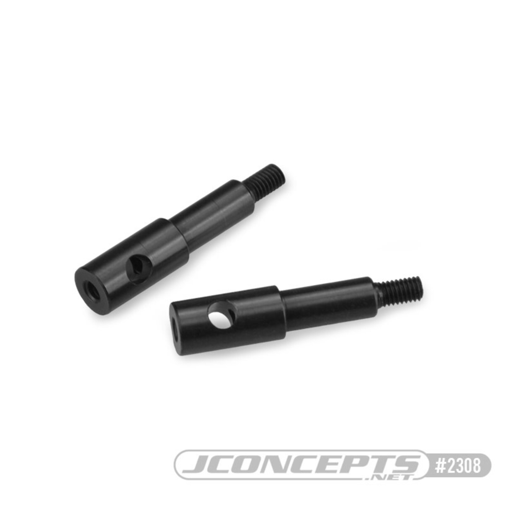 JConcepts JCO2308 JConcepts RC10B2/RC10B3 Aluminum Standard Front Axles (Black) (2)