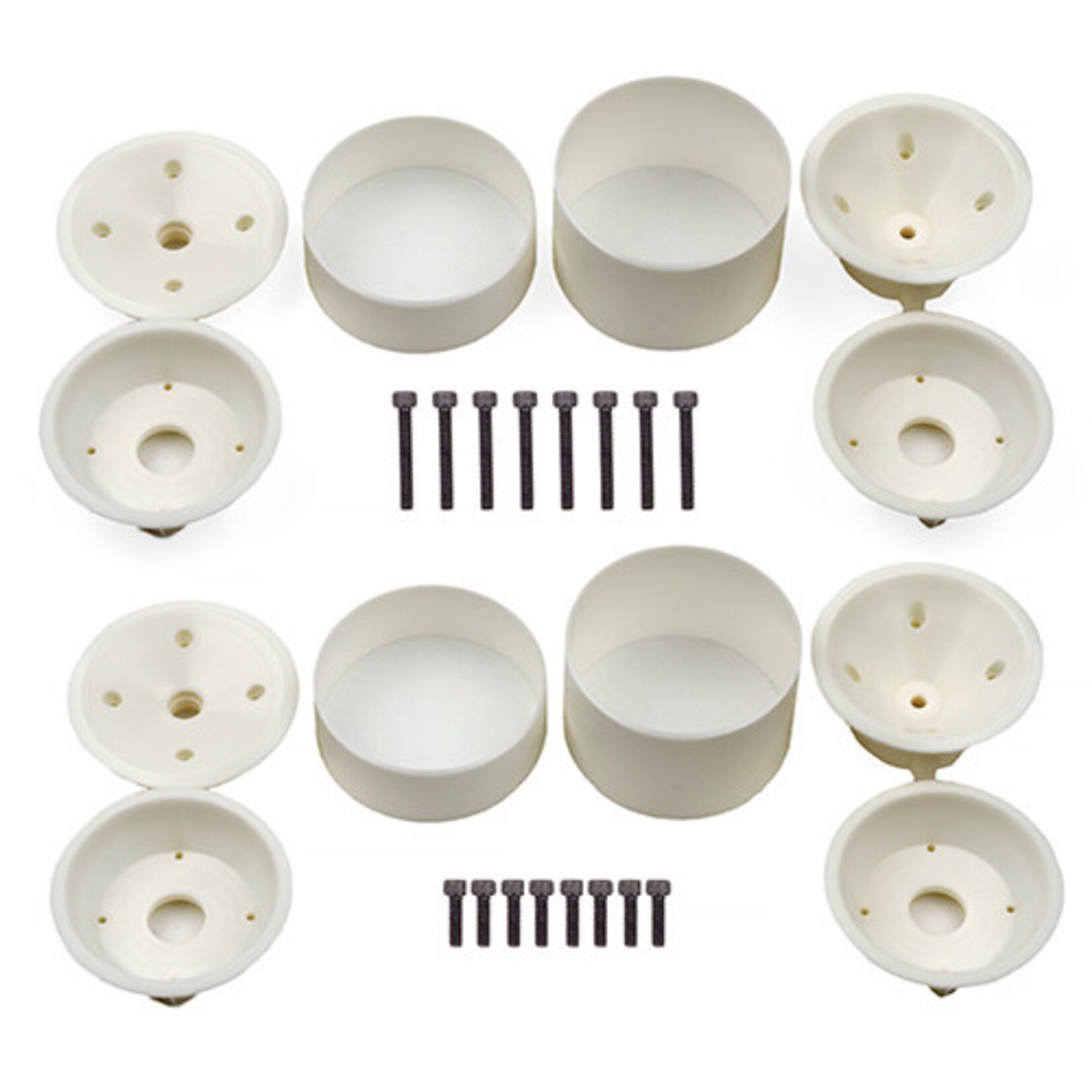 Team Associated ASC7807 Associated RC10T Wide Rear and Narrow Front Wheels, (3-piece) white